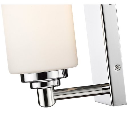 Z-Lite Soledad 1 Light Wall Sconce, Chrome & White 485-1S-CH